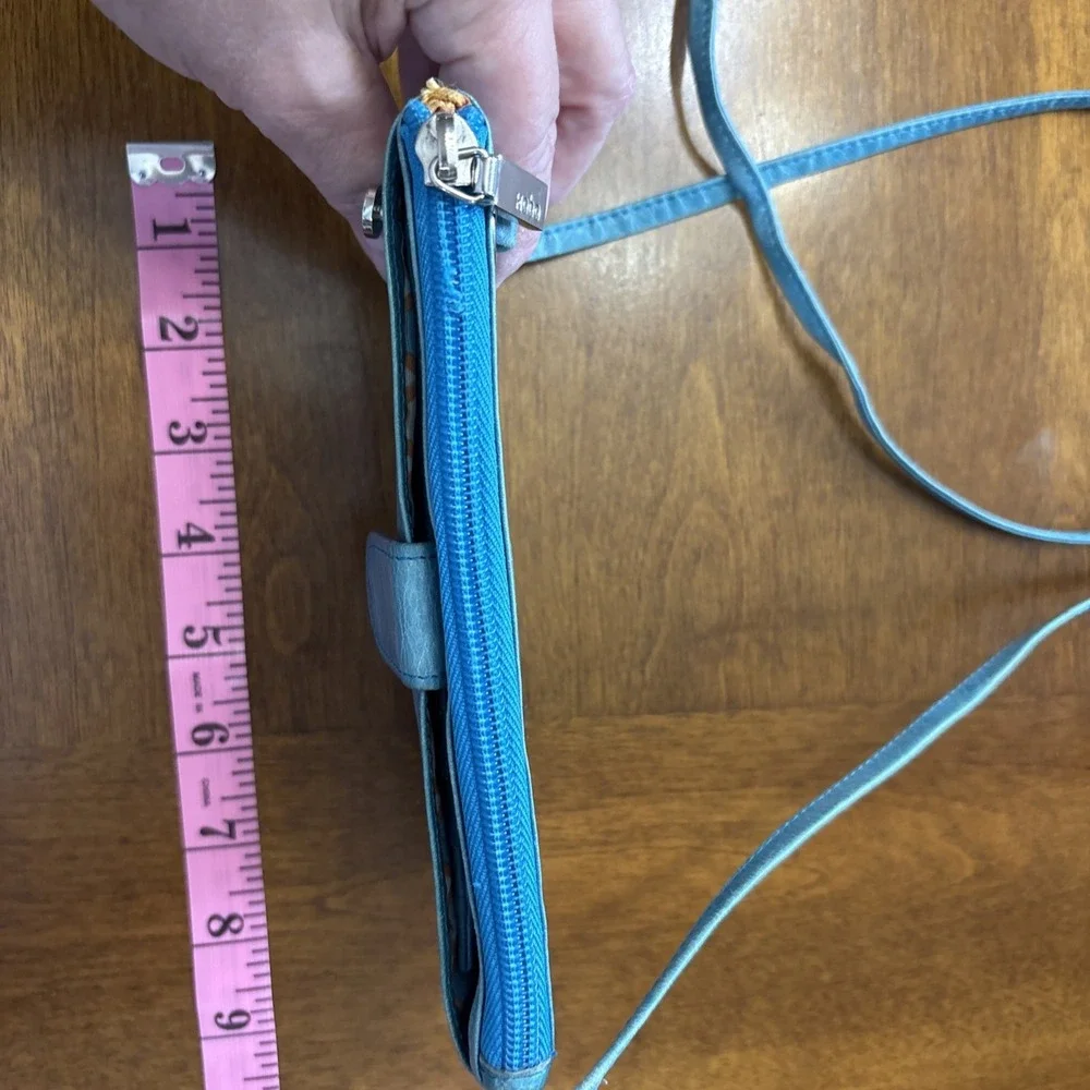 Hobo Original‎ Teal Distressed Leather Crossbody Purse Tassel Long + Short Strap